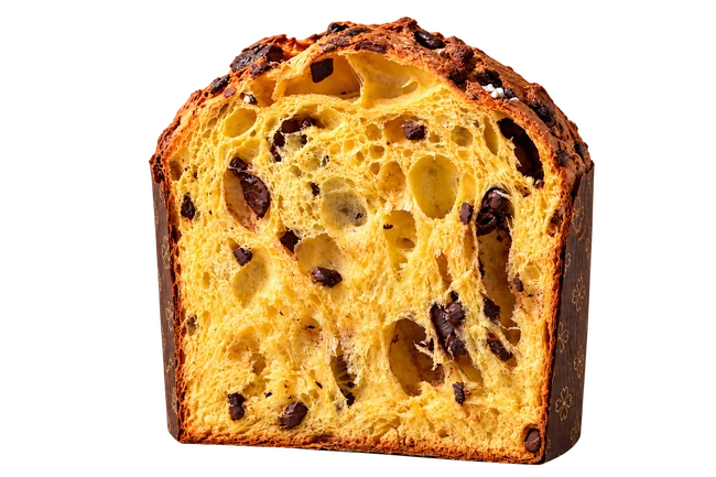 Sezione del panettone al cioccolato fondente